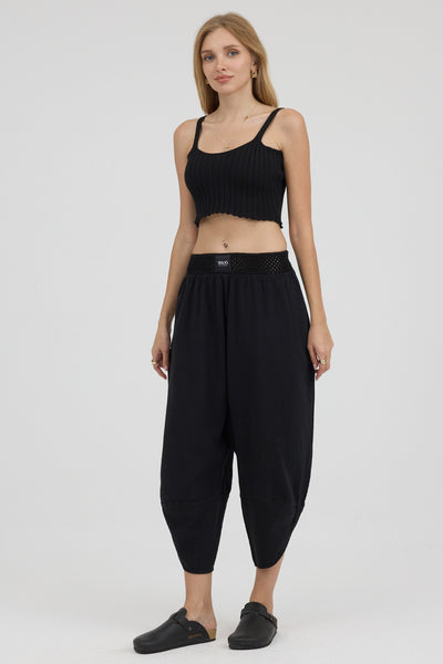 Noir Line Askılı Crop Top - Kadın