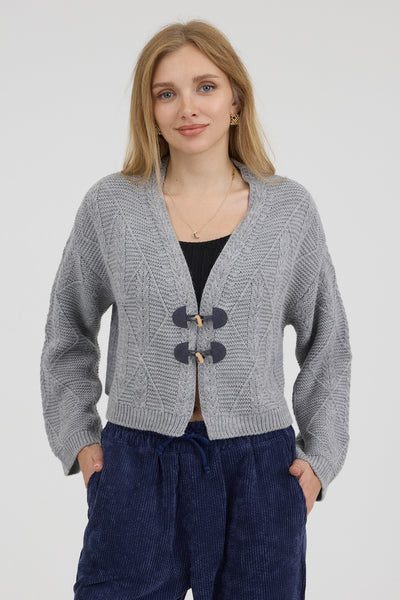 Silver Knot Kısa Triko Hırka - Kadın