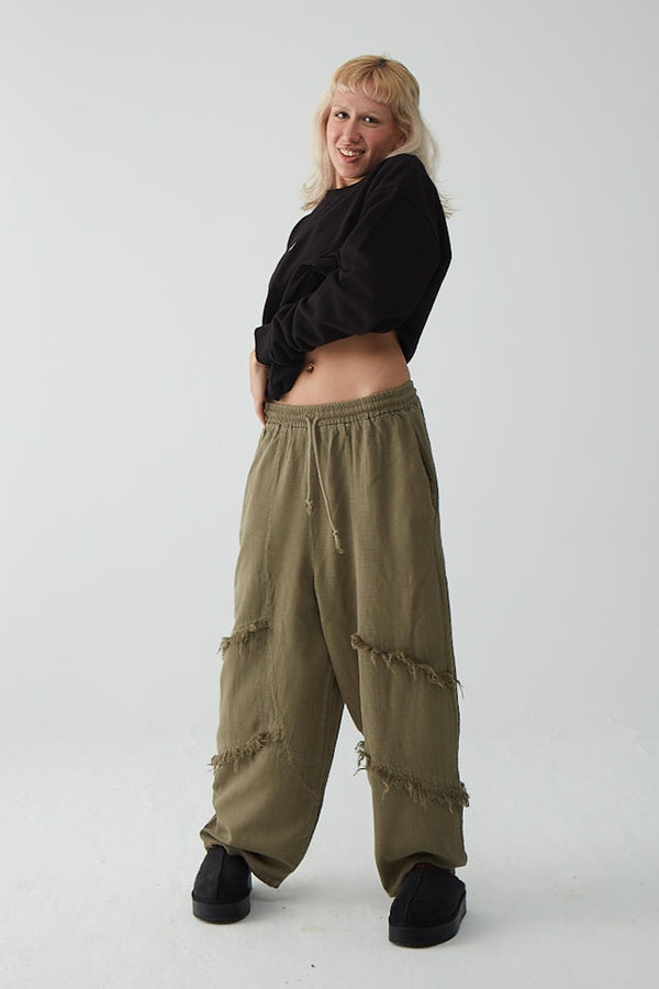 SNUG Hakı Flow Pantolon - Kadın - önden