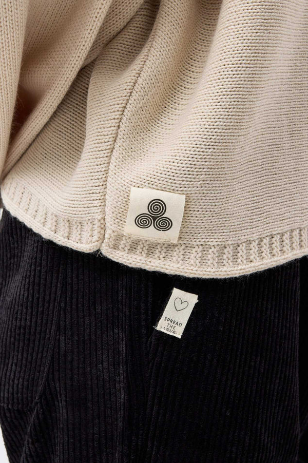 Beige CloudSoft Knit Top - Kadın