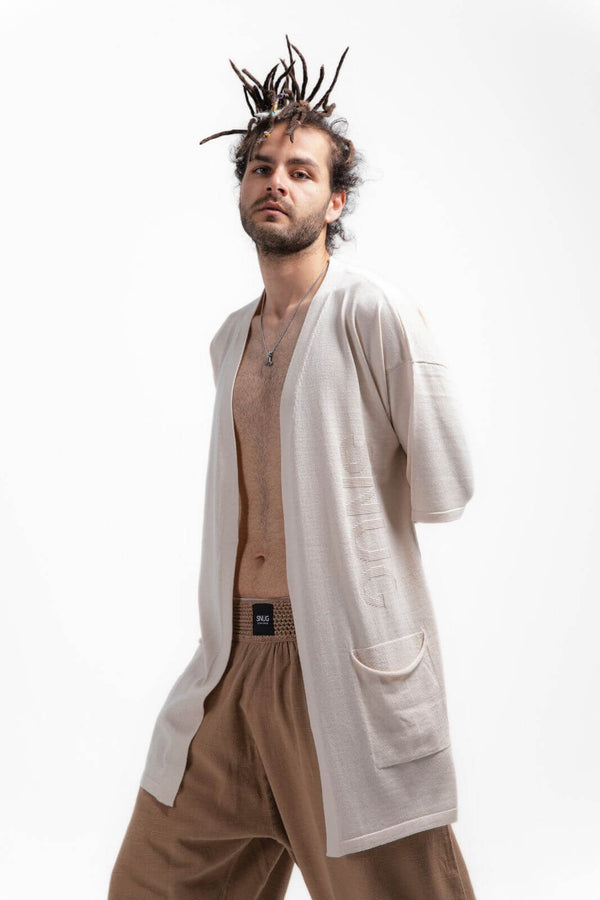 Sand Fine-Knitted Kimono - snugbrandwear